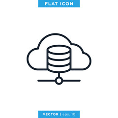 Cloud Storage Icon Vector Design Template. Editable Stroke