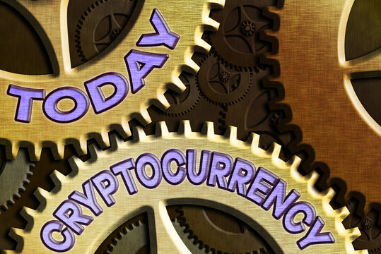 Conceptual hand writing showing Cryptocurrency. Concept meaning form of currency that exists digitally has no central issuing System Administrator Control, Gear Configuration Settings