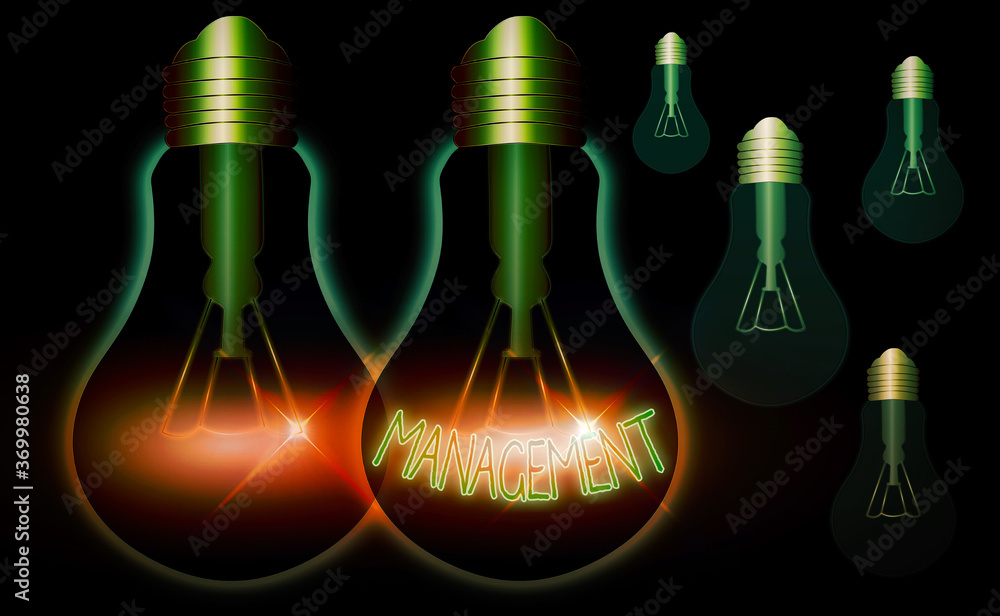 Poster writing note showing managment. business concept for process of dealing with plan, organization and 