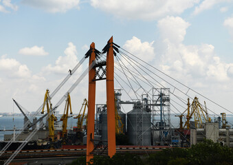 view of the industrial part jf the port