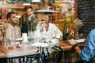 Indoor dinner party.