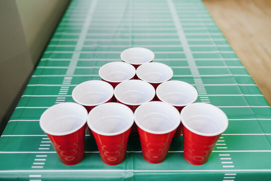 Beer Pong Table At Tailgate Party