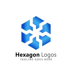 Abstract Hexagonal Spin Logos Design Vector Illustration Template