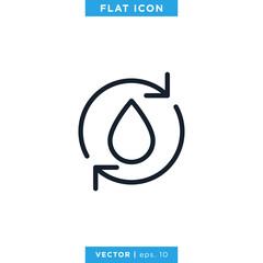 Water Drop Icon Vector Logo Design Template. Editable Stroke