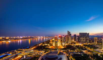 panorama view of hangzhou city skyline