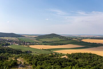 Fototapeta na wymiar View of the Vertes mountains on a summer day in Hungary
