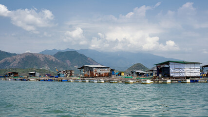 Fishing village on the water, vietnam