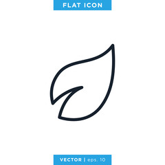 Leaf Icon Vector Design Template. Editable Stroke