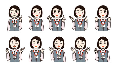 Woman business suit staff set