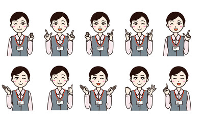 Woman business suit staff set