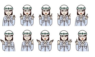 Woman business work construction set