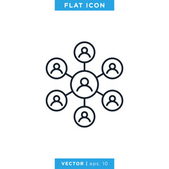 Social Network Icon Vector Design Template. Editable Stroke