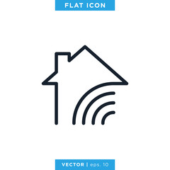 Smart Home Outline Icon Vector Design Template. Editable Vector eps 10.