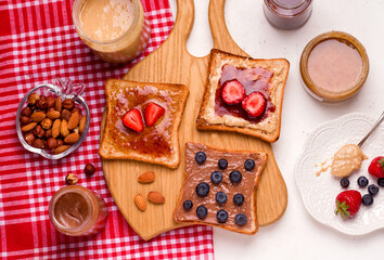 breakfast peanut butter and jelly sandwich