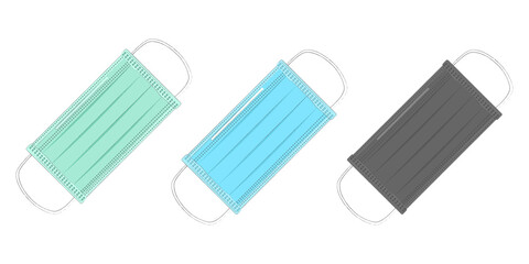 Wear a surgical masks to prevent COVID-19 virus and plague infection, Covid-19 illustration, Masks illustration.