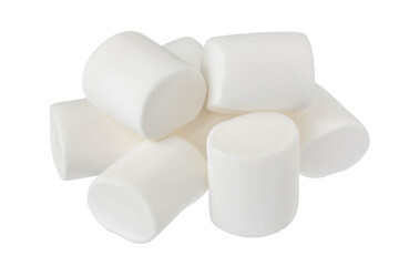 Marshmallow isolated on white background with clipping path and full depth of field