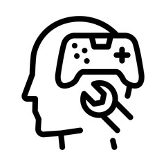 game joystick repair icon vector. game joystick repair sign. isolated contour symbol illustration