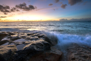 Stunning sunset at padang padang beach