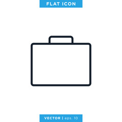 Briefcase Icon Vector Design Template. Editable Stroke.