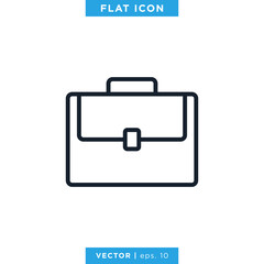 Briefcase Icon Vector Design Template. Editable Stroke.