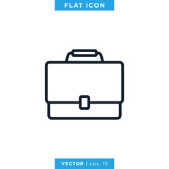 Briefcase Icon Vector Design Template. Editable Stroke.