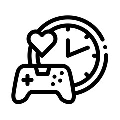 game playing love time icon vector. game playing love time sign. isolated contour symbol illustration