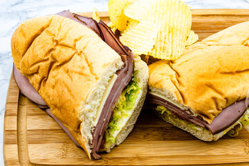 Ham sub with potato chips. Calgary, Alberta, Canada