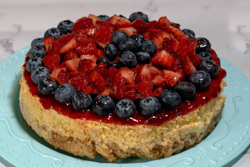 strawberry and blueberry cheese cake 5