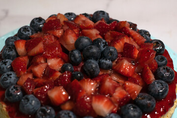 strawberry and blueberry cheese cake 2