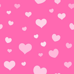 Hearts seamless pattern. Loop texture background of heart icons. Romance and love design.