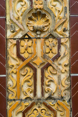 detail of the facade of a Factory Warehouse in Porto, Portugal