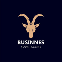 Abstract premium head goat vector logo. Goat modern logo illustration, Animal Head