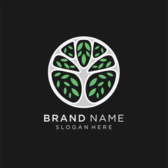 Abstract design Tree vector logo. Nature trees vector illustration logo design.