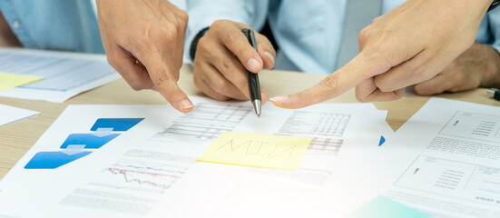 Background of teamwork professional business man woman work on conference meeting discuss plan...