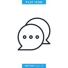 Speech Bubble Icon Vector Design Template. Chat Sign. Editable Stroke