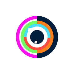 eye icon eye symbol eye logo flat colorful vector. Eye vision logo. Stock illustration.
