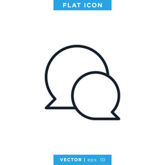 Speech Bubble Icon Vector Design Template. Chat Sign. Editable Stroke