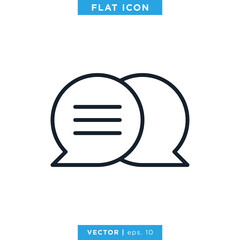 Speech Bubble Icon Vector Design Template. Chat Sign. Editable Stroke