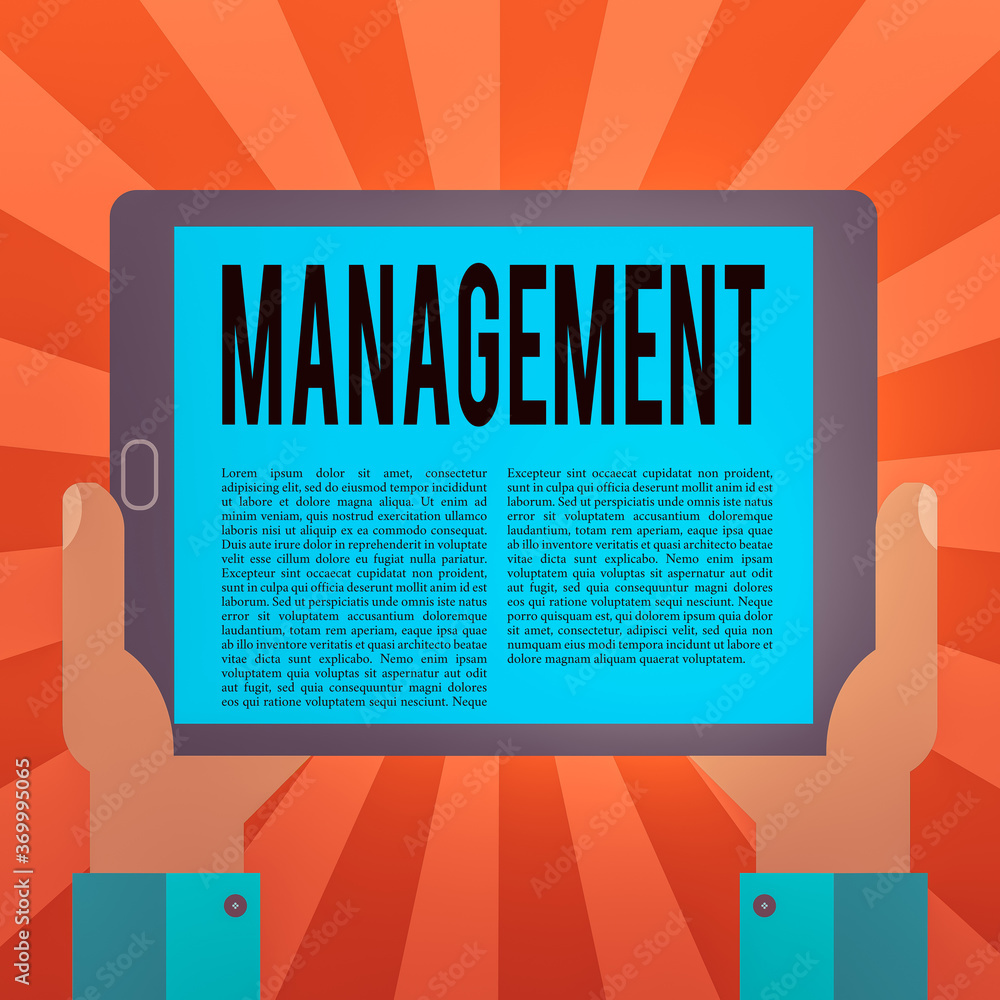 Poster conceptual hand writing showing managment. concept meaning process of dealing with plan, organizatio