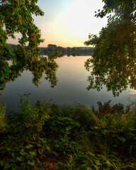 sunset over the river