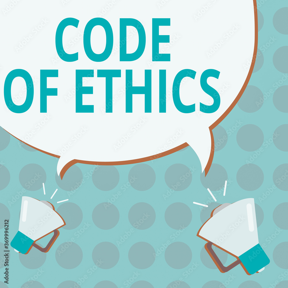 Poster conceptual hand writing showing code of ethics. concept meaning basic guide for professional conduct