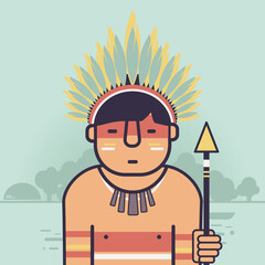 Native Brazilian, indian icon. Amazon