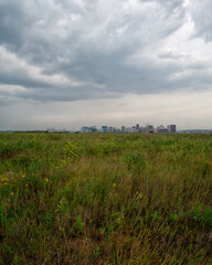 stormy clouds over the field