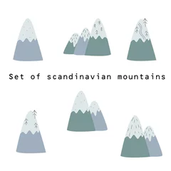 Keuken foto achterwand Bergen set van scandinavische bergen