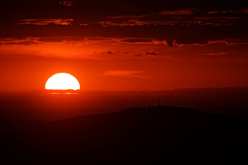 coucher de soleil sur les Vosges