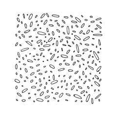Hand drawn small circles and ovals pattern.