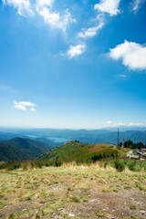 Fototapeta premium panorama from the top of mount mottarone in italy overlooking lake Maggiore