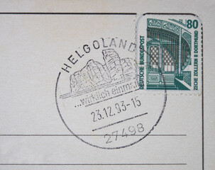 vintage retro alt old briefmarken stamp post letter mail gestempelt used helgoland 80 Zeche Zollern...