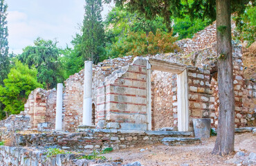 Ancient Peripatos street in Athens, Greece