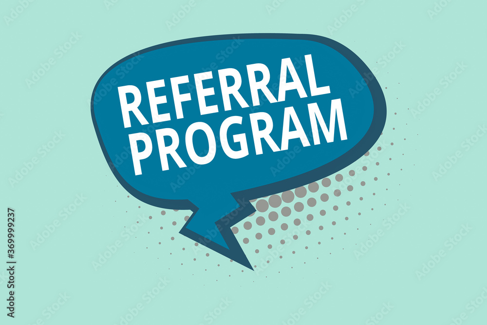 Poster handwriting text writing referral program. conceptual photo employees are rewarded for introducing s